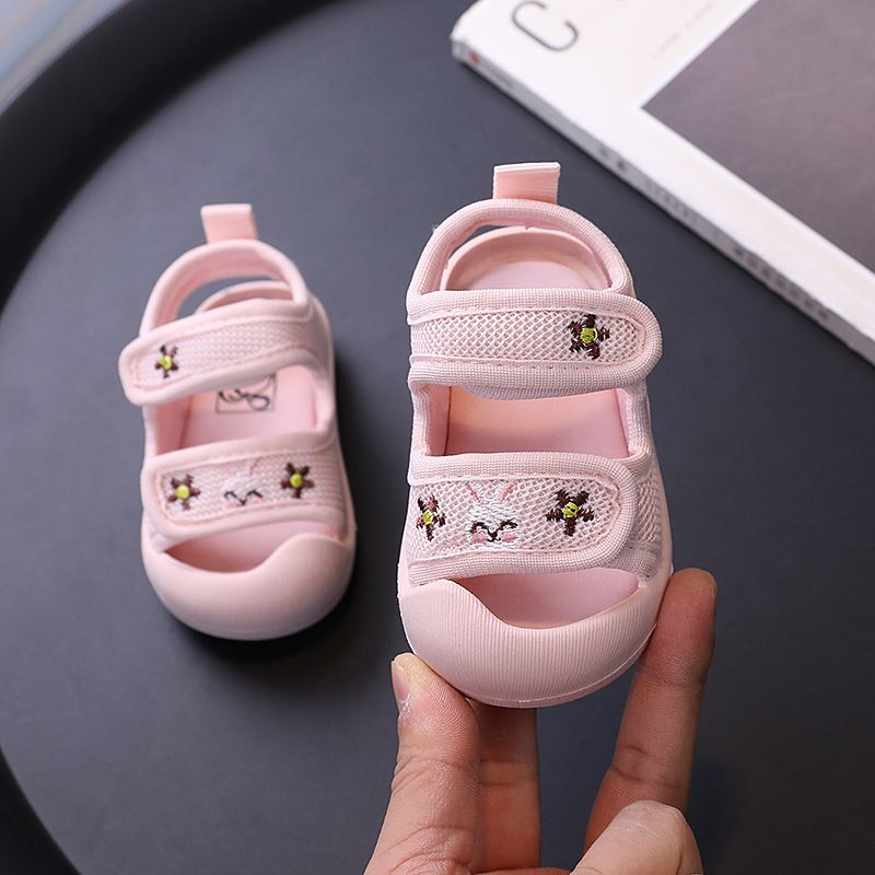 Mother & Kids Baby baby soft bottom closed toe summer sandals girls 2024 summer closed toe princess shoes mesh breathable toddler shoes_voghion.com