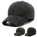 Berretto da baseball invernale con protezione per le orecchie, per uomini di mezza età e anziani, alla moda, semplice, versatile, foderato in pile di lana, caldo, per anziani_voghion.com