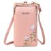 2024 New Women's Mobile Phone Bag Korean Edition Fashion Lychee Pattern Solid Color Embroidery Oblique Span Shoulder Bag_voghion.com