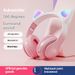 Wireless Bluetooth earphones, headworn cat ear, gradually changing color, emitting light, game foldable card, earphone,_voghion.com