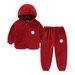 Baby clothing Middle Child Baby fleece hooded top Baby clothes Children's suit Boy's coat trousers_voghion.com