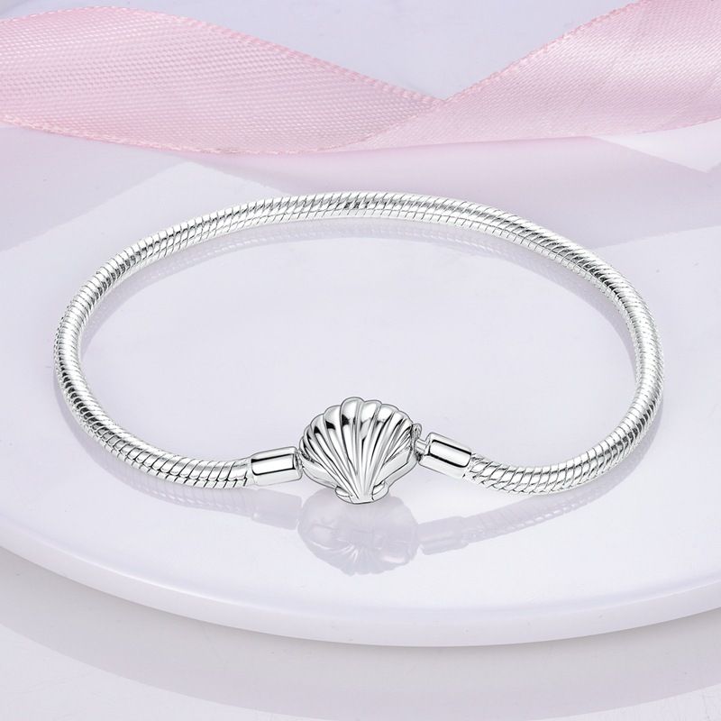 Damen Schmuckset Mode Teufelsauge Schutzpalme Sicherheitskette Muschel Kupfer plattiert 925 Silber Anhänger Perlen DIY Armband Halskette_voghion.com