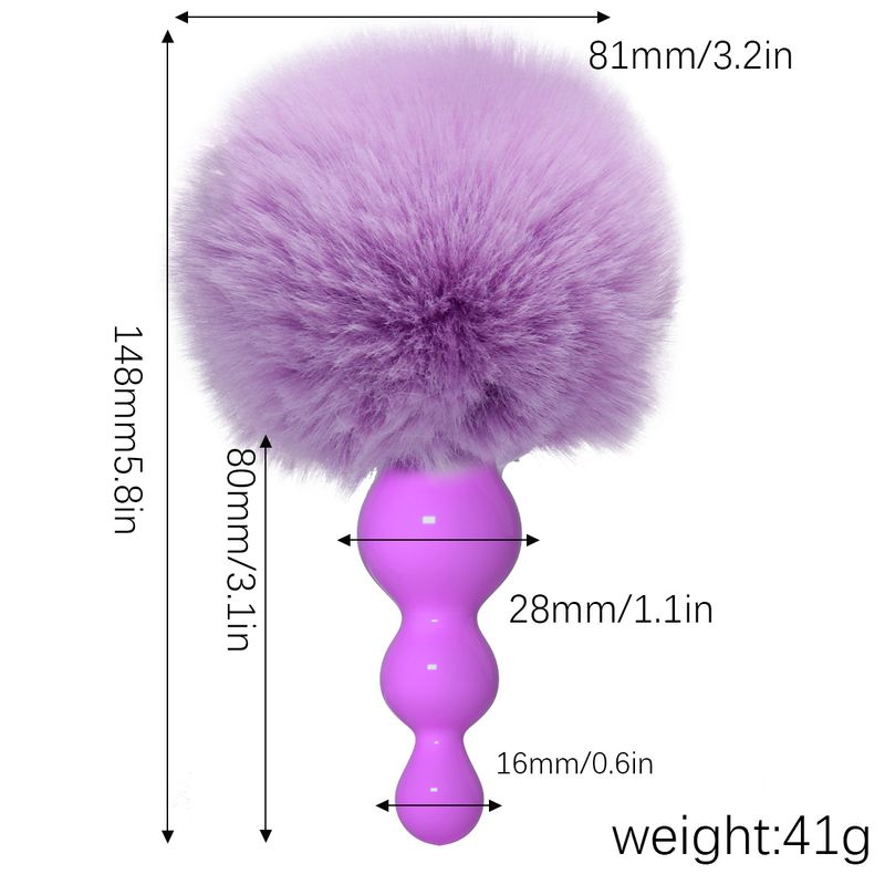 Anal Plug Multicolor Plush With Bunny Tail_voghion.com