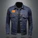 Giacca in denim con tasca applicata blu scuro, stile CT 2025, da uomo, QT5027/D9914_voghion.com