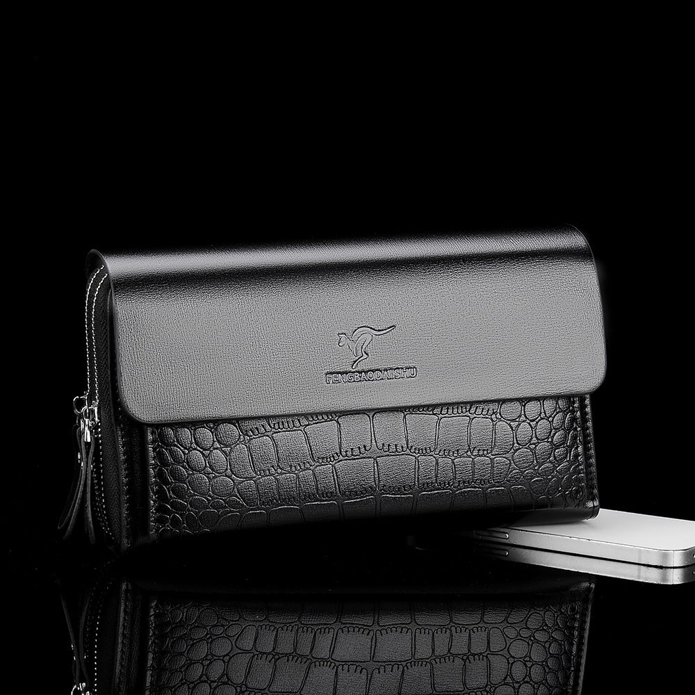 Vīriešu somas, jauna vīriešu sajūga soma, augstas klases, dubultā rāvējslēdzēja, lielas ietilpības soma vairāku karšu uzglabāšanai, vīriešu biznesa sajūga soma_voghion.com