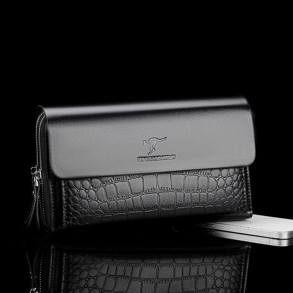 Vīriešu somas, jauna vīriešu sajūga soma, augstas klases, dubultā rāvējslēdzēja, lielas ietilpības soma vairāku karšu uzglabāšanai, vīriešu biznesa sajūga soma_voghion.com