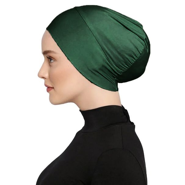 Muslim headscarf Scarf Hat Women's Mercerized Cotton Bottom Small Hat Muslim Pullover Hat Can Hide Hair Elastic Hat_voghion.com