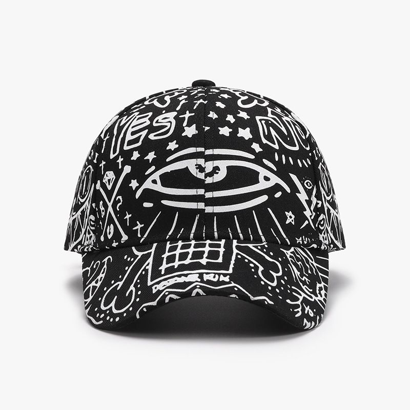 Spring and Autumn Hard Top Curved Brim Letter Graffiti Personalized Men's Baseball Cap Outdoor Leisure Women's Cap_voghion.com