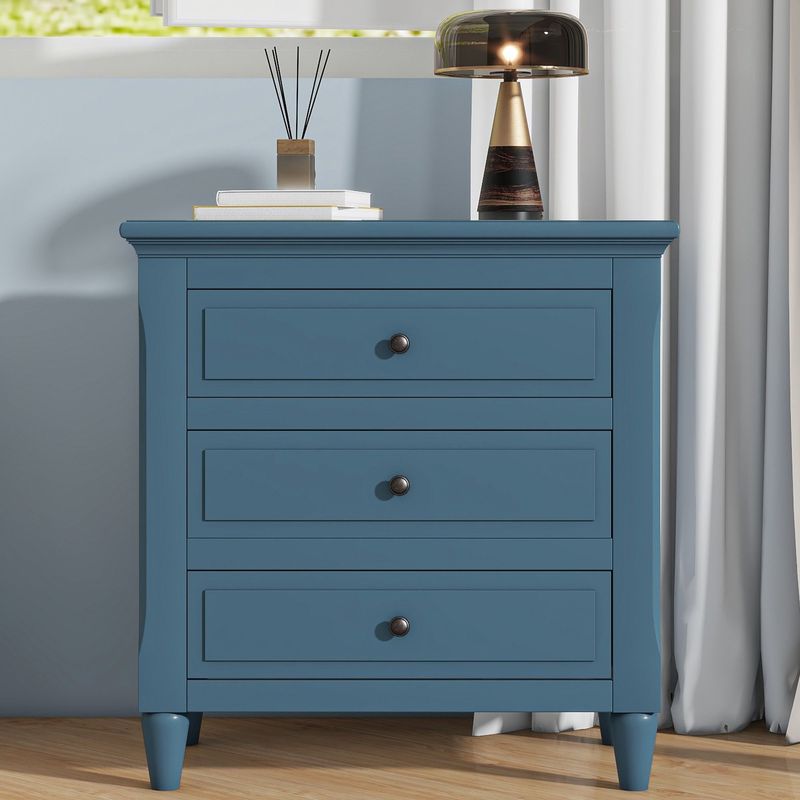 3-Drawer Nightstand Storage Wood Cabinet_voghion.com