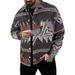 Herrenbekleidung Herren Casual Printed Cotton Button Baumwolljacke Langarmmantel Revers Western Jacquard Jacke Mantel_voghion.com