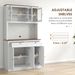 HOMCOM 71' Tall Kitchen Pantry Storage Cabinet With Microwave Stand, Freestanding Buffet With Hutch, 2 Drawers, 5 Doors, Adjustable Shelves And Glas_voghion.com