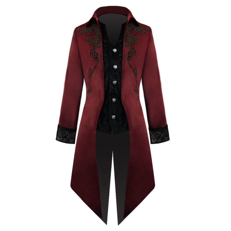 Queue-de-pie médiévale, manteau punk pour homme, manteau gothique_voghion.com