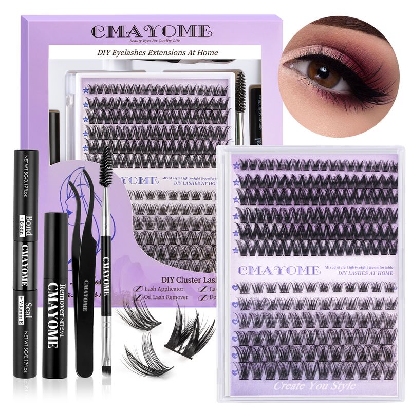 Ciglia finte, capelli sciolti, fai da te, set di ciglia finte segmentate, grande capacità, singolo ciglio, squisita confezione regalo._voghion.com