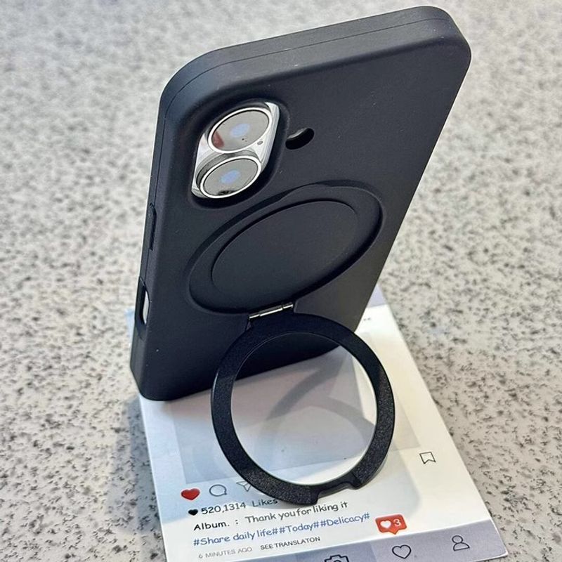 Vloeibare siliconen standaard ring houder hoesje voor iPhone 16 15 14 13 12 11 Pro Max Plus magnetische matte zachte bumper_voghion.com