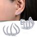 Silver Color Claws Stud Earrings with Crystal AAA CZ Stone Modern Design Fashion Versatile Accessories Women 2022 Jewelry_voghion.com
