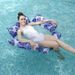 Piscina inflable de cuatro tubos con estampado de hojas, nueva, plegable, con una sola plataforma y remando flotante._voghion.com