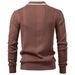 Men's Slim Fit Knit Sweater With Turn-Down Collar & Zipper - Modern Urban Pullover For Autumn Winter, High Elasticity Viscose Blend_voghion.com