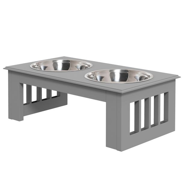 Hunde-Futterstation Rutschfest, 44x15cm, Grigio, 0,9L Pro Napf_voghion.com