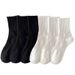 Women's SocksIn Black And White For Spring Thick Thread Deodorizing Sweat Absorbing Breathable Non Pilling High Elastic Sports Socks_voghion.com