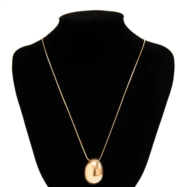 PuRui Simple Thin Snake Chain With Geometric Pendant Long Necklace Suitable For Women Talisman On Party Gift 250325_voghion.com