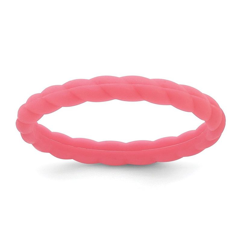Silicone Watermelon Pink 3mm Braided Band_voghion.com