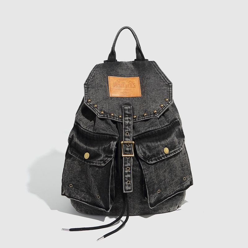 Mochila jeans azul lavada para o verão de 2025, nova bolsa de ombro com grande capacidade, mochila de viagem para estudantes, moda feminina, cem_voghion.com