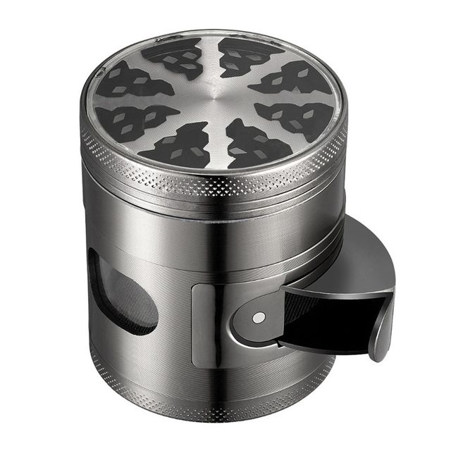 Mini Bärbar Kvarn 4 Layers kross Pollenskrapa Zinklegering Teblad Kryddkvarn Manuell kökspryl_voghion.com