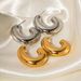 Internet celebrity and fashion Gold stainless steel exaggerated chubby Women's earrings_voghion.com