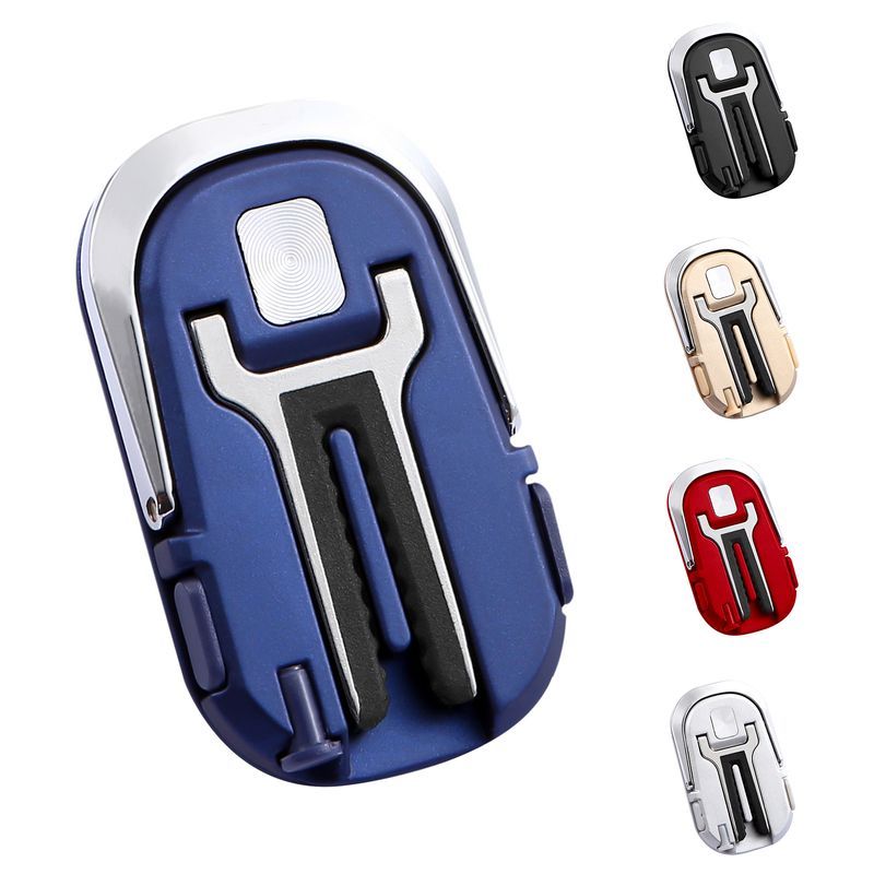 Kunjiuyou Multi-function Rotatable Foldable Car Phone Holder with Ring Navigation Bracket-Black_voghion.com