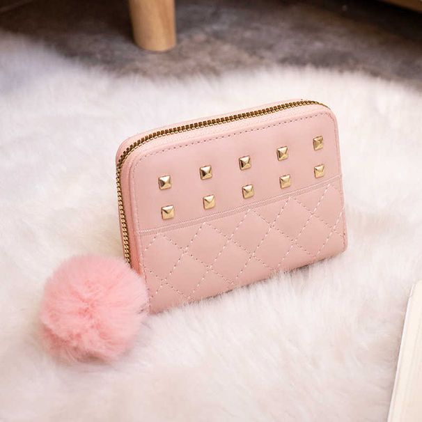 Kvinnors myntplånbok Partihandel Plånböcker Texturerad liten väska Nitplånbok för kvinnor_voghion.com