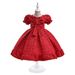 Vêtements pour bébés filles, style Royal, robe de princesse à manches bouffantes avec grand nœud, pour fête d'enfants_voghion.com