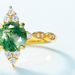 Anello retrò leggero di lusso verde muschio anello da donna in argento S925 intarsiato con erba d'acqua e agata moda tutto abbinato_voghion.com