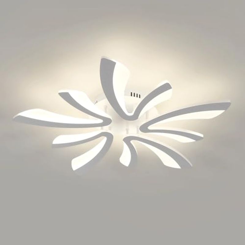 GOECO V-förmige Deckenleuchte, Acryl, Farbe Weiß, 5 Köpfe, neutrales Licht, 50 W, 220 V_voghion.com