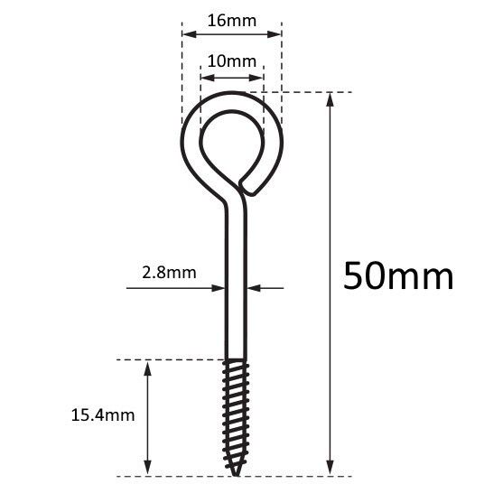Vine Eye Screw In Hook Garden Training Wire Metal Tool 50 75 100mm 2 3 4” Garage_voghion.com