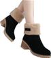 Autumn and winter mid-tube chunky heel suede snow boots_voghion.com