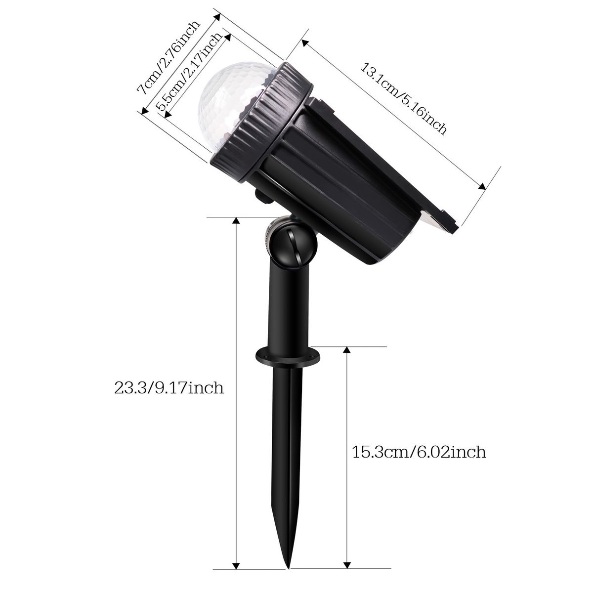 Zonne-buitenspot, waterdruppelprojectielamp voor tuinen, gazons en paden - Verstelbare hoek, IP65 waterdicht, 10 uur looptijd_voghion.com