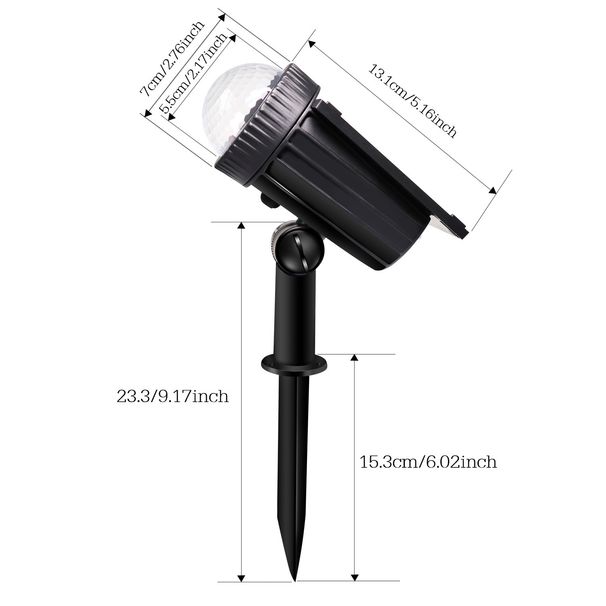 Zonne-buitenspot, waterdruppelprojectielamp voor tuinen, gazons en paden - Verstelbare hoek, IP65 waterdicht, 10 uur looptijd_voghion.com