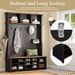 ON-TREND Farmhouse 4-in-1 Hall Tree With 6 Hooks, Practical Walnut Entryway Bench With Adjustable Shelves, Wooden Style Rustic Shoe Organizer With 16 Open Compartments For Mudroom, Living Room, Black_voghion.com