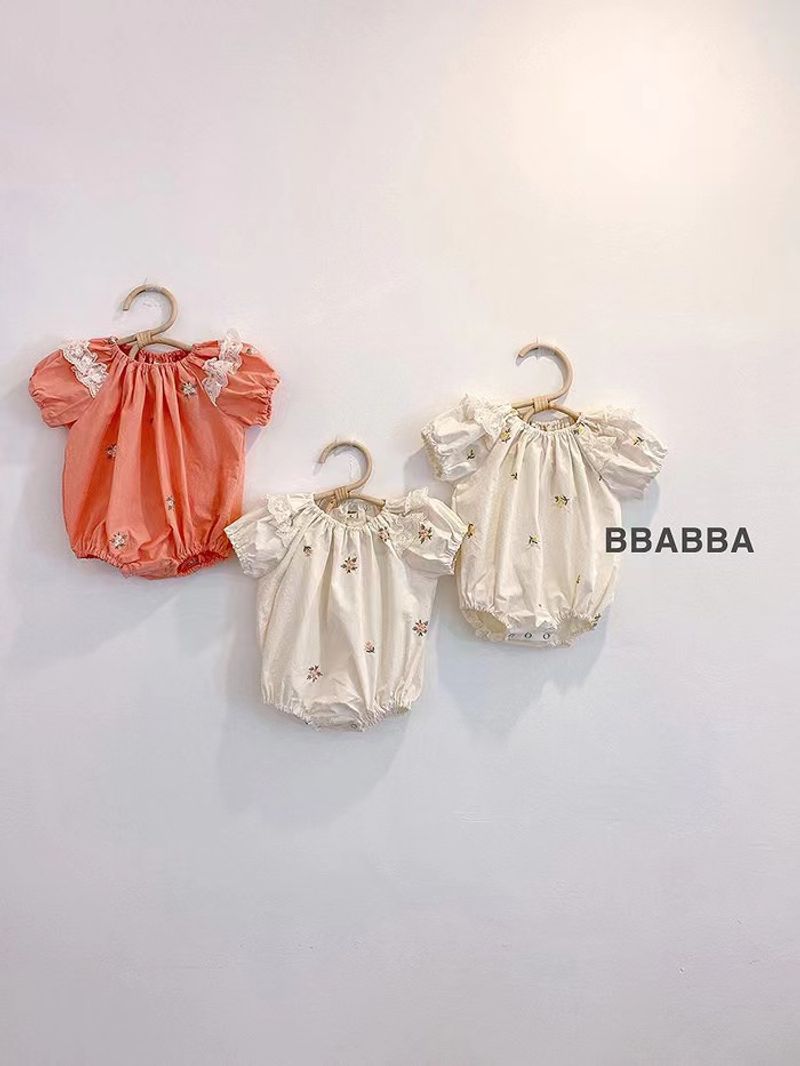 Mother & Kids Parent-child summer short-sleeved dress Korean style high-end embroidery baby infant crawling clothes stylish mother and daughter skirt_voghion.com