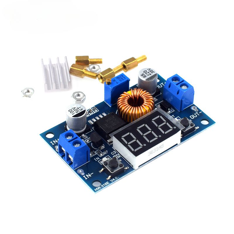 5A High-power 75W DC-DC Adjustable Step-down Regulated Power Supply Module With Voltmeter Display Module_voghion.com