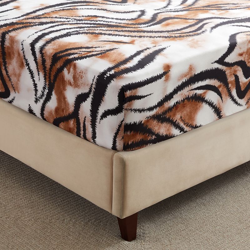 Spannbettlaken mit Tiermuster – 3D-bedruckter Polyester-Bettbezug mit Tiger-/Leoparden-/Zebra-Motiv (Queen-/Kingsize-Bett, tiefe Taschen, knitterfrei, Luxushotel-Stil)​_voghion.com