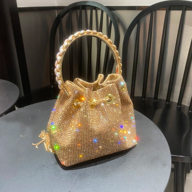 Borse e borsette Borse per donna Borse a secchiello di lusso firmate Borse a tracolla con strass di cristallo Borsa da sera per banchetti_voghion.com