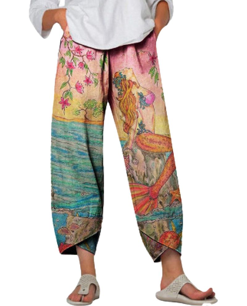 Vêtements pour femmes commerce extérieur pantalons décontractés pour femmes à la mode simple impression numérique pantalons slim pour femmes_voghion.com