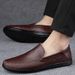 2025 Summer Business Casual Men Genuine Leather Breathable Slip-On Top Layer Cowhide Men's Shoes_voghion.com