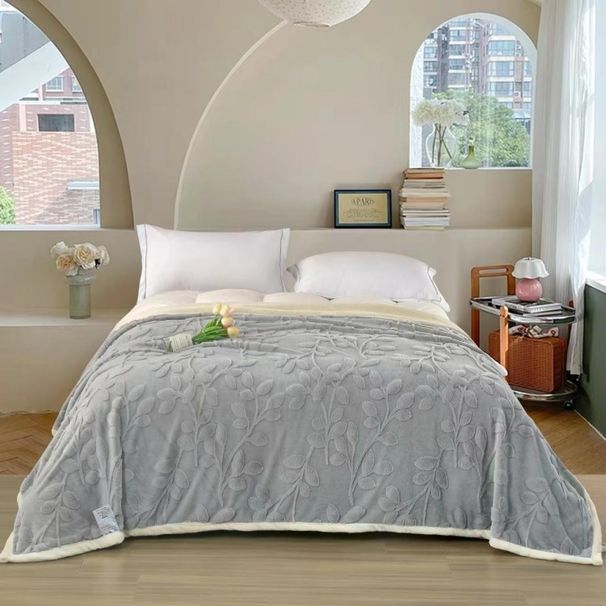 Dicke, warme Flanell-Bürodecke mit Blumenmuster_voghion.com