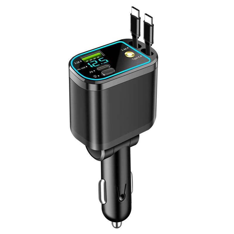 1-5 Vehicle Mobile Phone Charger, Supporting Super-Fast Charging, With Ambient And Starry Sky Light_voghion.com