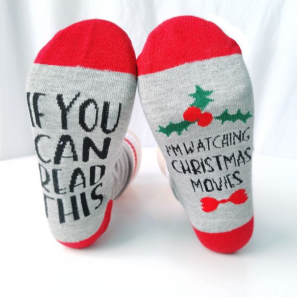 Unisex Christmas Casual Cotton Tube Watching Movies Socks_voghion.com
