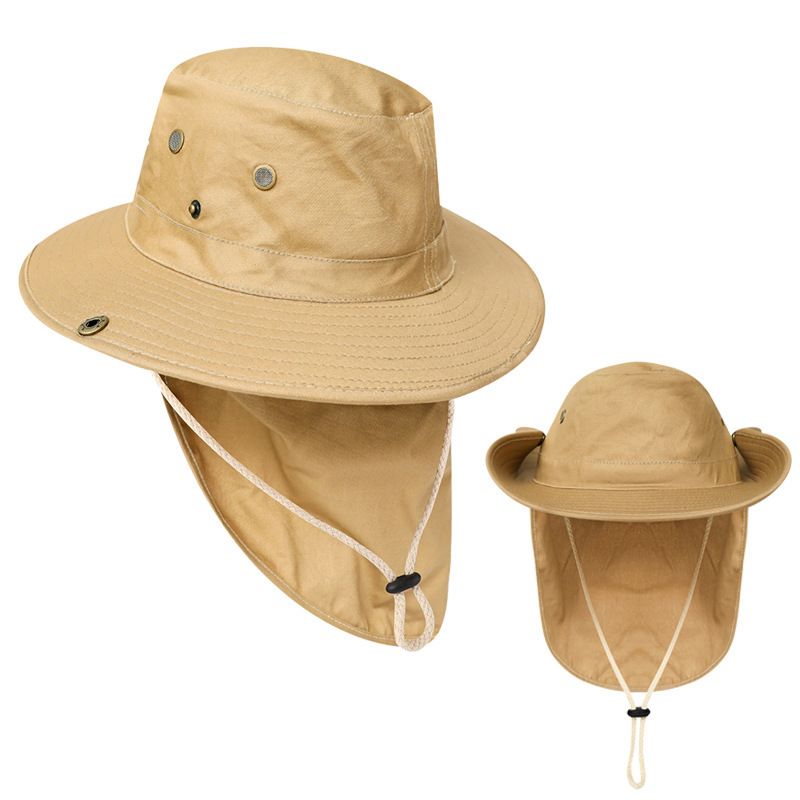 Embroidered Summer Tourist Outdoor Fisherman's Sunscreen Neck Protection Sunshade Breathable Mountaineering Fishing Hat_voghion.com