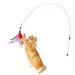 Long Steel Wire Not Easy To Bend Feather Teaser Wand With Bell Cat Training Self-Entertainment Pet Toy_voghion.com