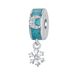 Snowflake Stopper Beads Charm Sterling Silver Charm,SCC2960_voghion.com